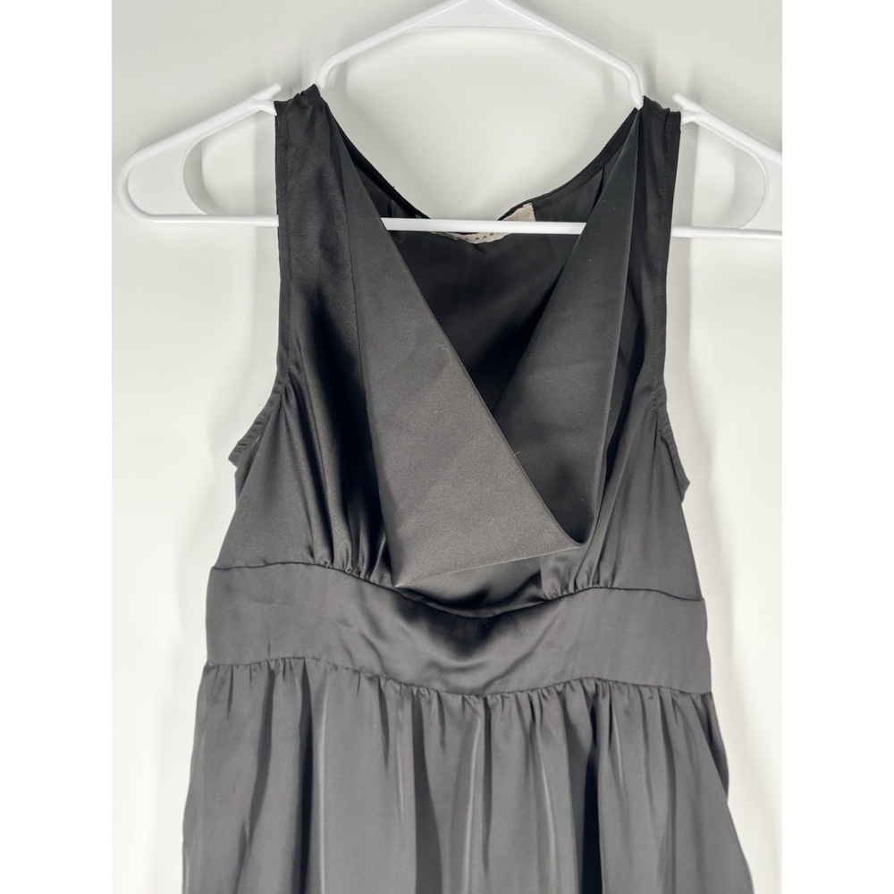 Zara Basic Womens Classic Satin LBD Cowl Neck Sz Small 90s Minimalist CBK Event